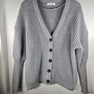 🆕️ John + Jenn Grey Chunky Knit Cardigan Sweater